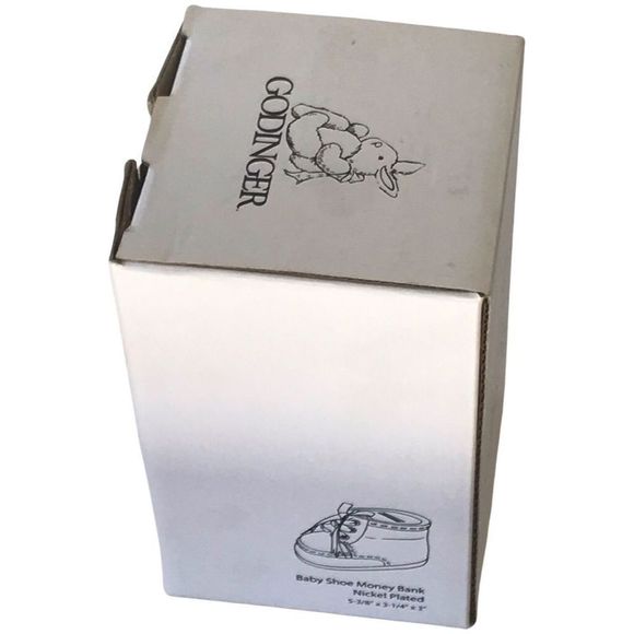 GODINGER Non-Tarnish Nickel Plated Finish Baby Trinket Keepsake Money Bank NIB - Picture 12 of 16
